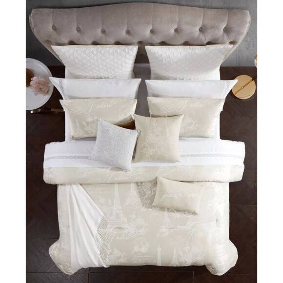 Hallmart Collectibles Paris Celeste 14 Piece Queen Comforter Set Champagne - NWT - Picture 2 of 11
